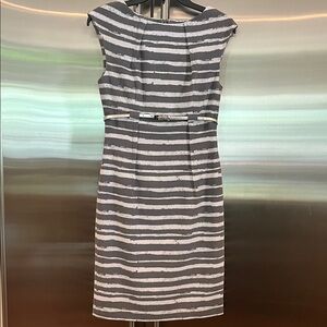 Calvin Klein Gray and White Striped Mini Dress